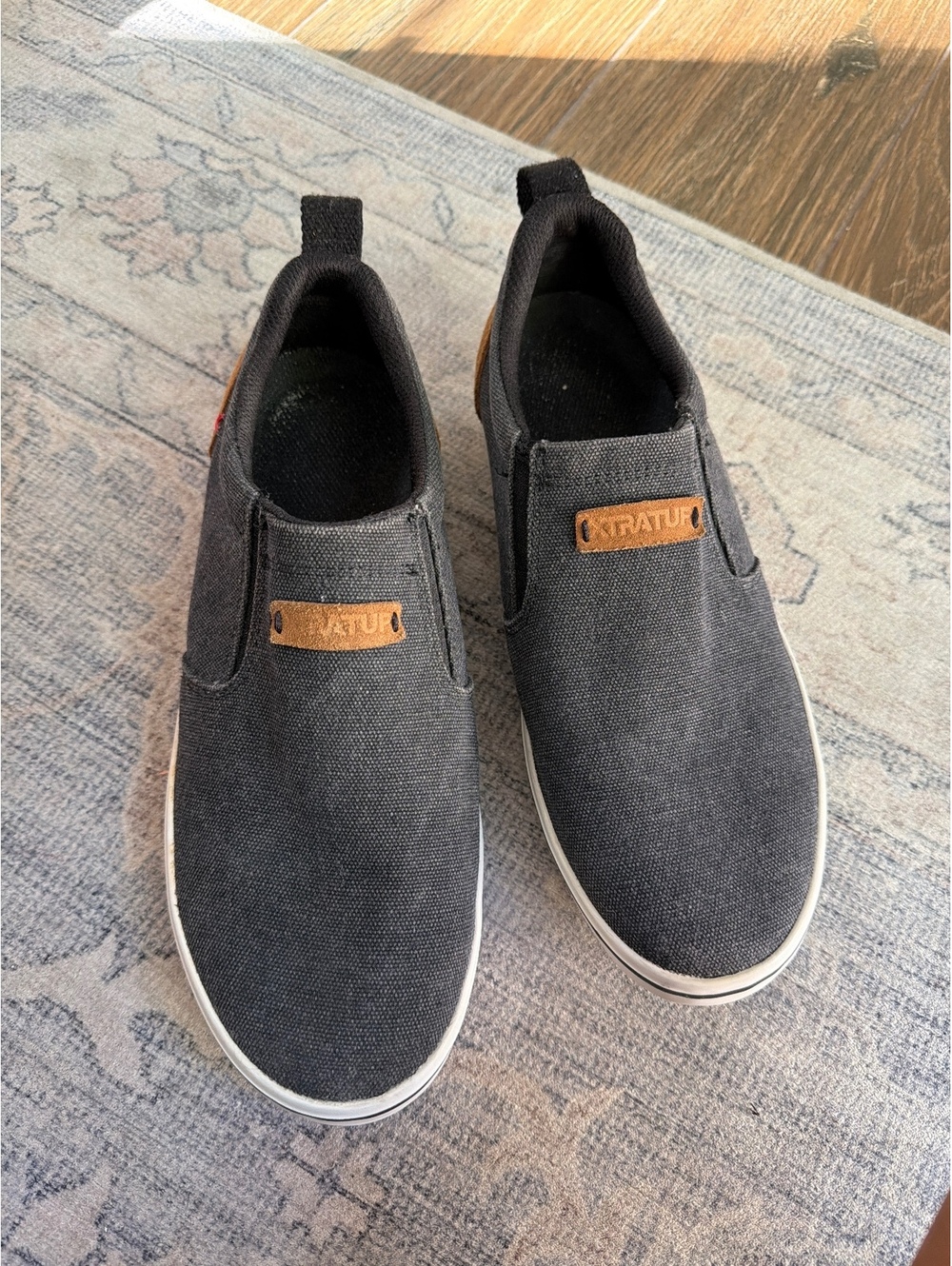 XTRATUF Men's Slip-On Shoes Size 8.5 Black Textile Rubber Sole